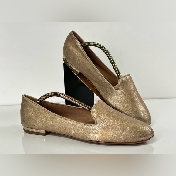 COACH Metallic Gold CATRIN flat loafers size 8.5 - Picture 3 of 8
